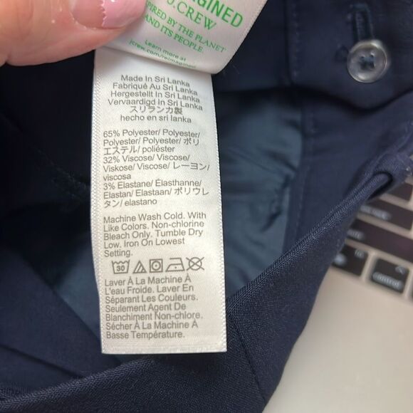 J. Crew Factory J5292 Navy cropped Ruby pant in stretch twill NWOT size 0 Flaw - Picture 7 of 9